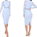 Pretty Little Thing Pretty Little‎ Things Dusty Blue Lace Dress Size 0 NWT Bodycon Photo 1