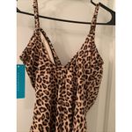 Aqua Green  Women's Twist-Front Swimsuit Leopard Print Size S 4/6 Photo 11