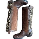 Steve Madden Denmar Studded Leather leopard print Brown Boots size 7 Photo 8
