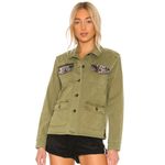 Pam & Gela  Green Snakeskin Utility Army Jacket Size Small Photo 1