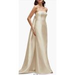 Alfred Sung  Champagne Strapless Satin Twill Column Gown NO train size 6 #D876 Photo 1