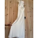NWOT Lulus Distinctive Charm White Satin Asymmetrical Midi Dress Wedding Size S Photo 6
