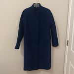 Blue long wool blend pea coat winter jacket! Size 6R! Photo 6