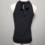 White House | Black Market WHBM black/esspresso paisley halter keyhole blouse size small Photo 5