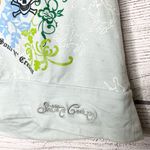 Vintage Y2K Hooded Sleeveless Embroidered Graphic Print Top Women’s Size Medium Blue Photo 4