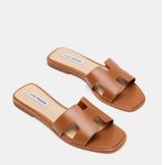 Steve Madden NEW  Hadyn Cognac Sandals Flat Sandal Womens Size 7 Brown Minimalist Photo 1