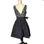 Ralph Lauren Lauren Black Lace Midi A-Lie Taffeta Skirt Dress Sleeveless Photo 1