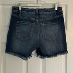 Zenana Mid Rise Raw Frayed Hem Denim Shorts Size Large Photo 1