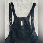 Halara  Black Waffle Knit Overalls Jumpsuit Size L Petite Photo 7