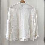 Eileen Fisher Linen Blend Italian Fabric White Jacket Blouse Size L Photo 1