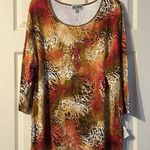 JM Collection NWT Leopard Print 3/4 Sleeve Shirt 3X Photo 0