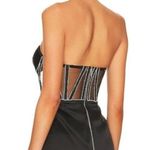 Retrofête Retrofete Ludlow Dress in Black Large NWT Crystals Corset Strapless Mini Photo 1
