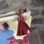 Rachel Pally Woman's Clutch Purse Fold Over Cream Floral Zip Faux Leather Canvas Photo 6