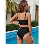 Black 2 Piece Bikini Swimsuit Bathing Suit‎ Blooming Jelly Size L Photo 3