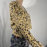 BP . Cropped Rib Button Front Cardigan & Camisole Set Beige Nougat Leopard Sz XL Photo 2