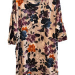 Vera Wang Simply Vera Floral‎ Print Dress 3/4 Sleeve Tunic Sweater Dress Comfy Large Photo 0