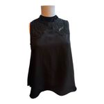 ZARA BASIC Small Black Blouse Sleeveless beaded Lace Embroidery​ Photo 1