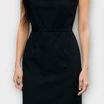 Elie Tahari  Women's Black Ruffle Trim Cap Sleeve Midi Sheath Dress Size 4 Photo 0