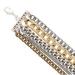 Jenny Bird Austin Cuff Two Tone Mixed Metals Chain Stack Bracelet Silver Gold Photo 0