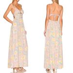 Free People  Wisteria Maxi Dress Light Combo Floral Open Back Pink Size XS New Photo 1