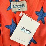 Red with Blue Starfish Shorts Romper ModCloth Compañia Fantastica Patriotic Size L Photo 7