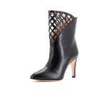 Gucci Damir Black Leather Lattice Cutout Ankle Western Boots Women’s Size EU 37 Photo 1
