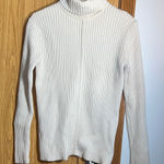 Lands' End  Cream Ribbed Turtleneck Sweater Photo 0