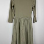 Free People  Sage Green Beach Aelia Drop-Waist Midi Dress Flared Women’s Sz M Photo 5
