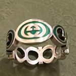 Gucci Unisex Sterling Silver Interlocking GG Logo Ring Photo 2