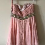 Jovani light pink mini dress jewels waistband size 12 D1 Photo 3