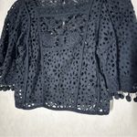 Anthropologie By  Women’s Victorian Lace Cutwork Blouse Top Boho in Black S Photo 6