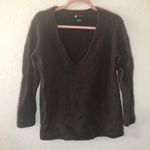 carole little Sweater Brown V Neck Wool Blend Sweater Sz L GUC Photo 1