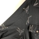 Hutch  Womens Shirt Dress Origami Bird Button Front Roll Tab Sleeve Black 0X Photo 1