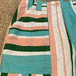 ASOS Cotton Pin Stripe High Rise Tapered Leg Crop Pants Pink Green White Aqua 2 Photo 3
