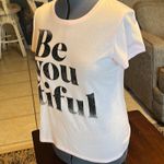 Ladies Tshirt pale pink with black letter Sz L new condition Size L Photo 1