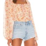 Levi's 501 button fly cotton denim raw hem shorts high rise 32 Photo 3