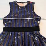 Foxiedox  Navy Floral Lace Hem Open‎ Back Sleeveless Flare Bryonia Dress MEDIUM Photo 11