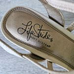 Life Stride  Kalea Womens Dress Pump Pointed Toe Taupe Heel Elastic Straps Size 8 Photo 3
