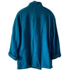 Vintage 100% Wool Vibrant Teal Blue Double Breasted Pea Coat Plus Size 16 Photo 5