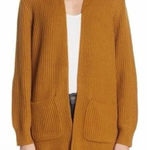 Madewell Nolan Ribbed Open Front Cardigan Sweater in Egyptian Gold Small Photo 0