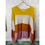 Madewell Yellow & Pink Striped Gladwell Balloon Sleeve Pullover - Size - Small Photo 5