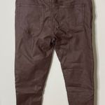 Akira Brown Coated Moto Jeggings Women’s Brown Skinny Pants Small Excellent Condition Photo 4