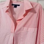 French Connection Top Peach 3/4 Sleeve Popover 100% Cotton Blouse Medium Photo 1