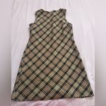 Kathy Ireland  vintage Beige and Black Plaid Midi Dress Photo 3
