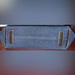 The Sak Navy Blue Nylon Crochet Woven Faux Leather Strap Shoulder Bag Purse Photo 2