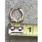 14k Yellow Gold Stamped Ram Head Hoop Vintage Women’s Earrings Hollow Photo 3