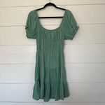 Liberty Love Women’s Large Green Milk Maid Tiered Mini Dress Photo 3