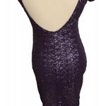 Backstage  Purple Sequined Lined Scoop Back BodyCon Mini Dress Made in Australia Photo 4