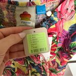 Farm Rio NWT Anthropologie Puff-Sleeve Sweetheart Linen Midi Dress in Yellow Photo 10