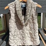 Hale Bob  Lounge Beige Tan Faux Fur Vest Size XS Pockets Cozy Layers Photo 0